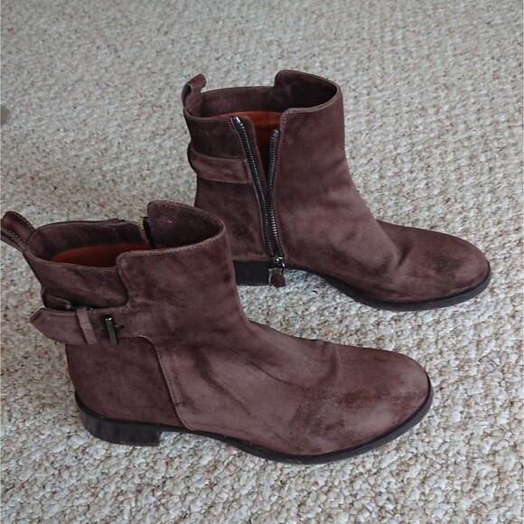 REED KRAKOFF suede brown side buckle ankle boots size 37 - Picture 3 of 12